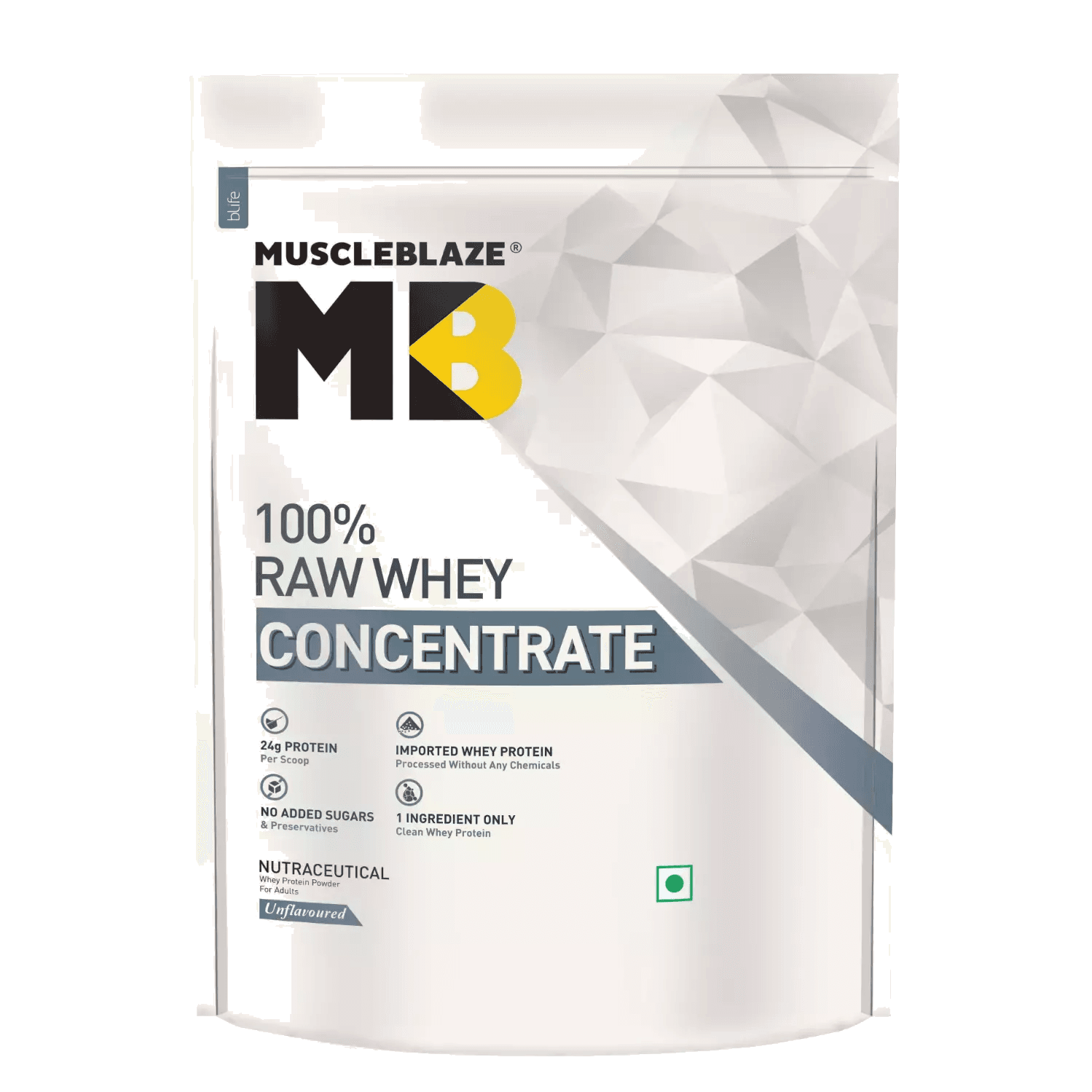 MuscleBlaze 100% Clean Raw Whey Protein Concentrate product image