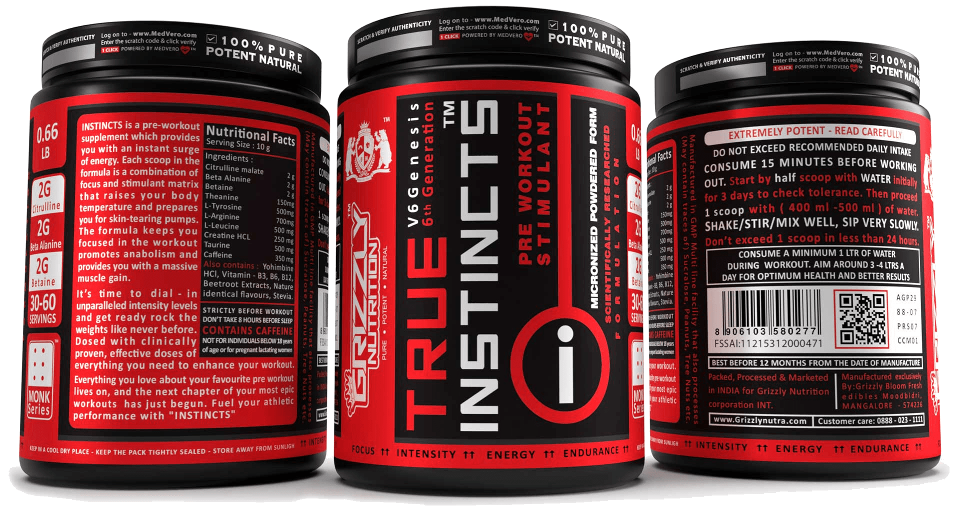 Grizzly Nutrition True Instincts Advanced Pre Workout Powder product image